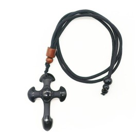 Obsidian Necklaces Cross Pendant with Adjustable Cord in 16-25inch Women&Men's Jewelry Stackable Amulet Healing Crystal Gifts for Graduation&Friendship&Couple&Teen &Holiday Black Obsidian Cross