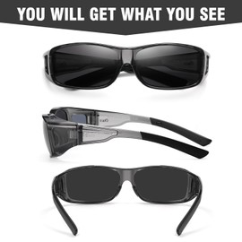 DUCO Wraparound Fitover Glasses Polarized Wear Over Sunglasses for Men Women UV Protection Sun Glasses Driving 8953