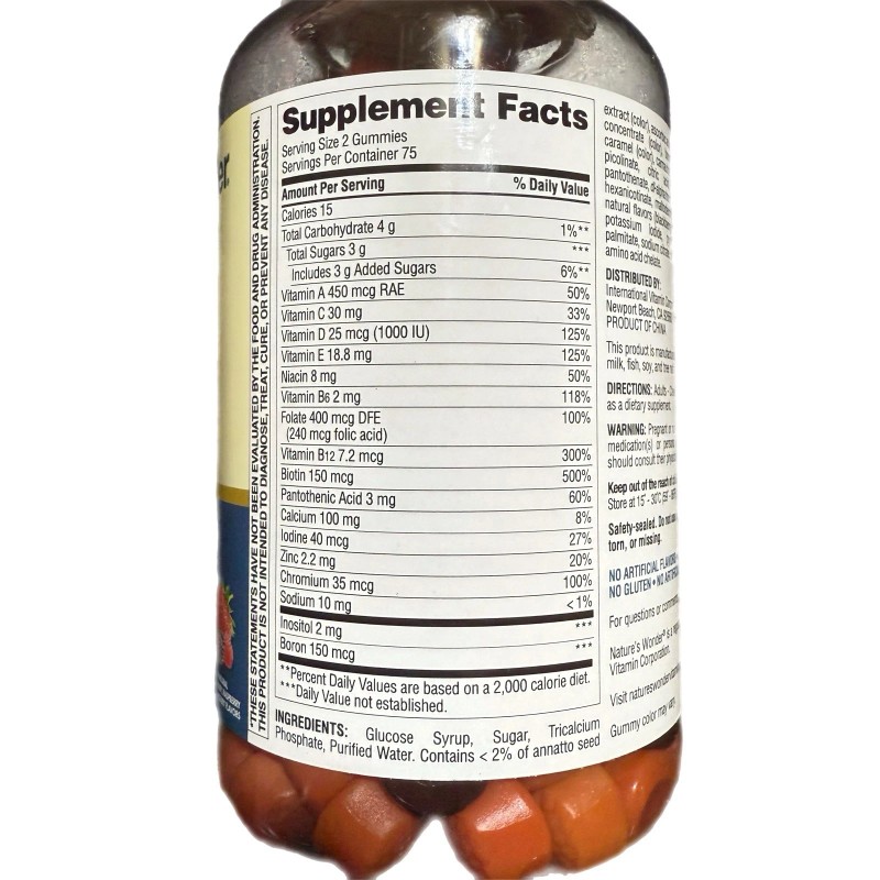 Nature’s Wonder Women’s Multivitamin Gummies, 150 Ct 75 Servings