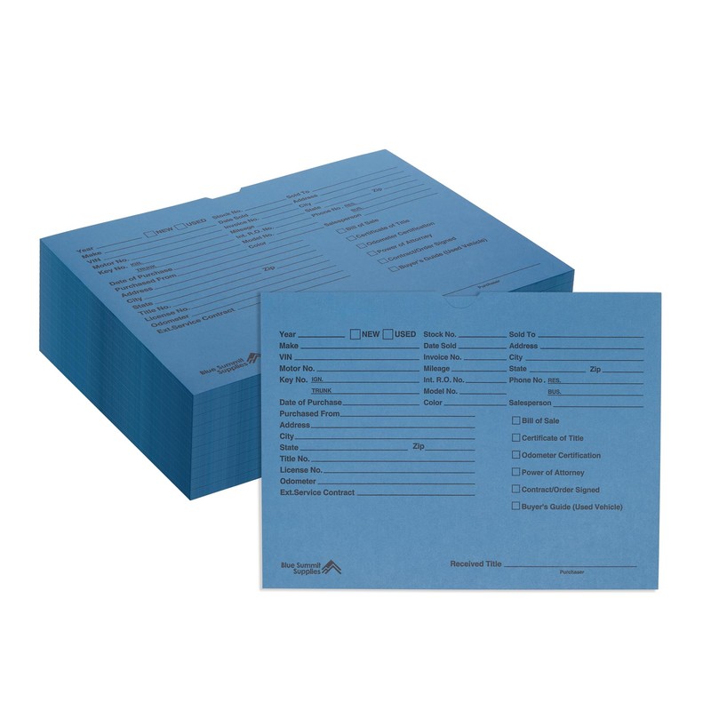 Blue Summit Vehicle Deal Jackets for Dealerships, Blue, Pre-Printed, Car