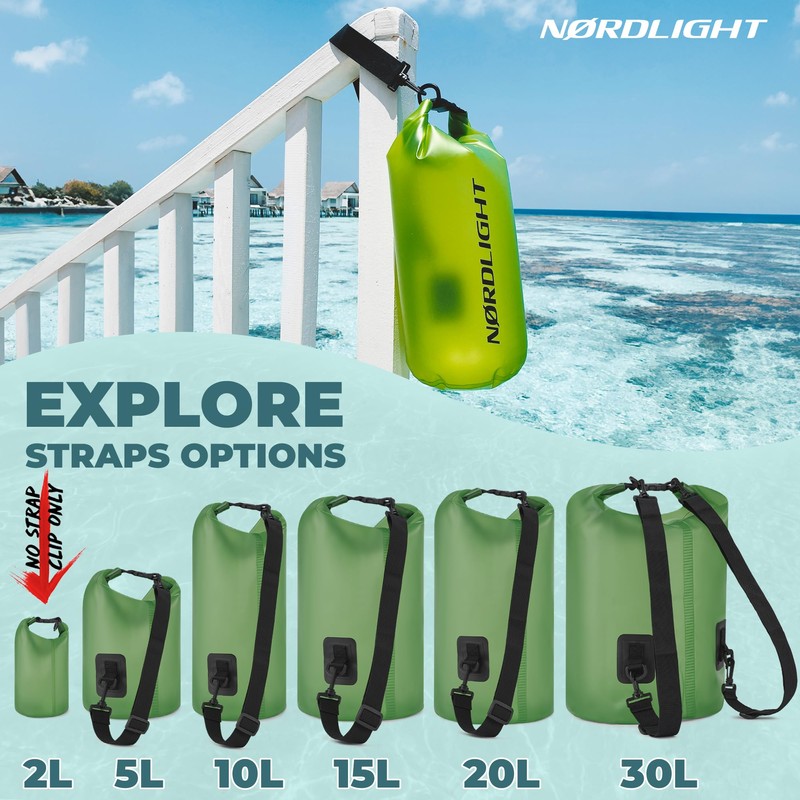 Nordlight Dry Bag and Waterproof Bag - (20L, Dark Green)