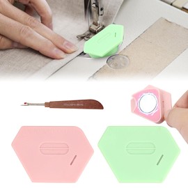 Magnetic Seam Guide for Sewing Machine, Multifunctional 2PCS Polygonal Hemmer Guide with Scale, Universal Sewing Accessory & Supplies for Magnet Making Machines