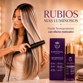 El Español con Stylo - Fluido termoprotector para cabello rubio o platinado - protege de los rayos UV - Previene el deslavado y mantiene el color por más tiempo. (40ml)