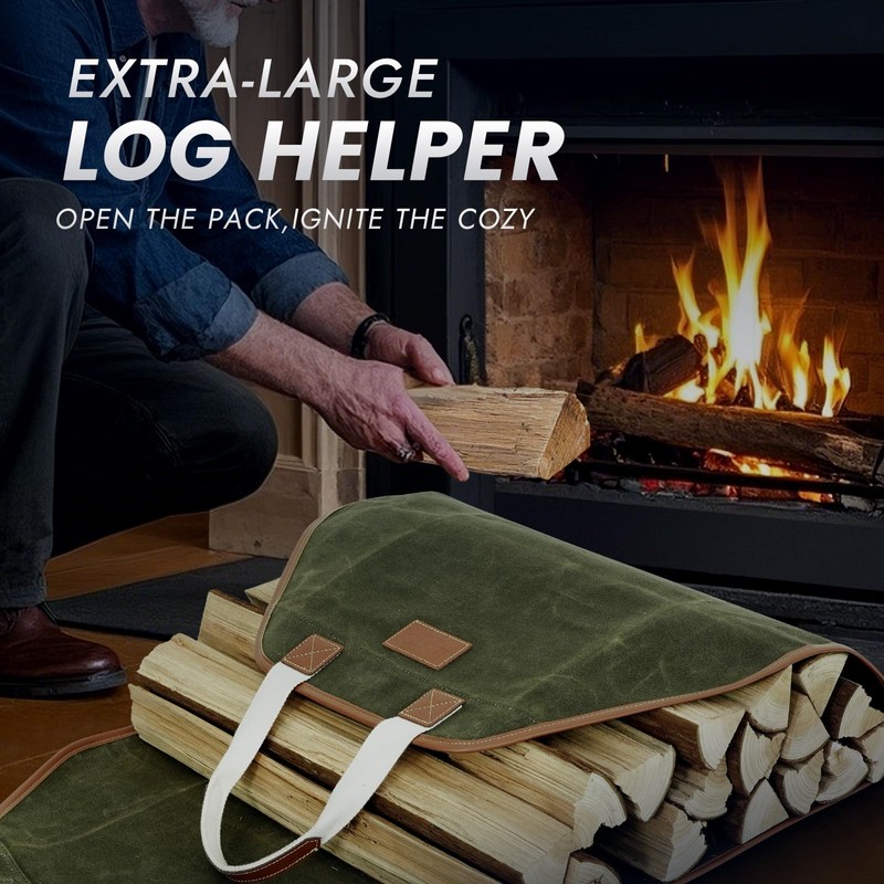 INNO STAGE Firewood Carrier - Waxed Canvas Wood Carrier for