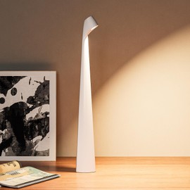 JHWDHD Cordless Rechargeable Table Lamp - 4000mAh Battery & Type-C, IP44 Waterproof Dimmable Touch LED Desk Light for Bedroom, Camping, Office - Indoor/Outdoor Night Light (Gift Ready, Black) (White)