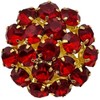 Goldgöre 5 Elegant Metal Buttons Red Gold with Rhinestones with