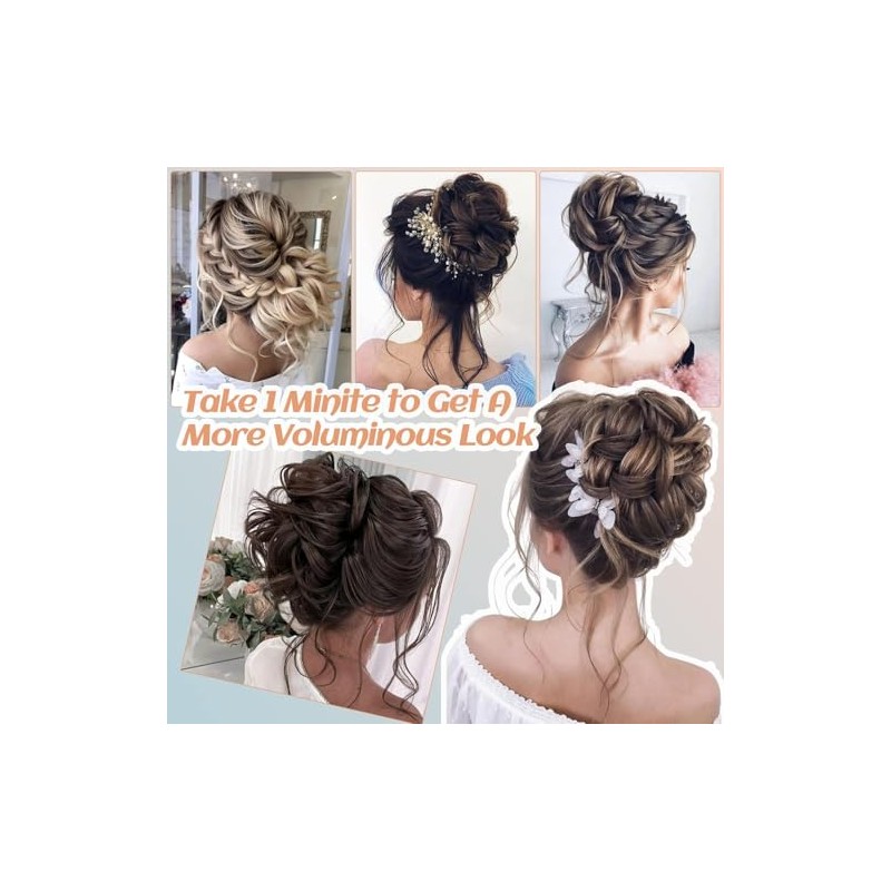 Extensiones Pelo Natural Moños Postizos Coletero Sintético Postizo Rizado Ondulado
