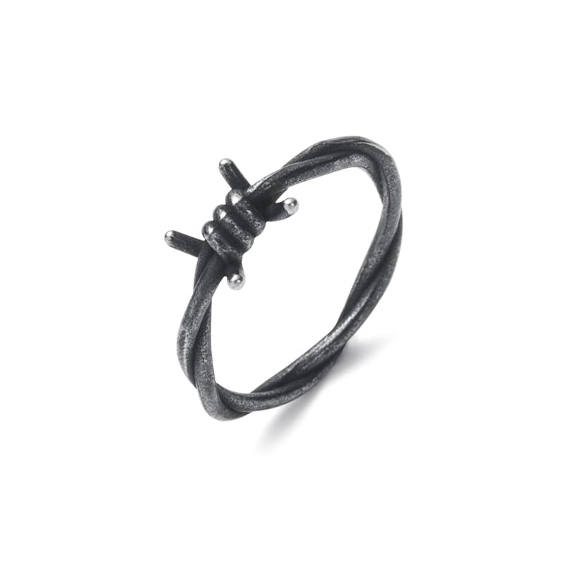 SOBHART Barbed Wire Rings for Men Women Stainless Steel Gothic