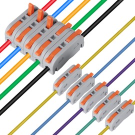 XHF 90pcs Compact Lever Connectors - Electrical Wire Terminals for Any Circuit, Inline Splices 28-12 AWG