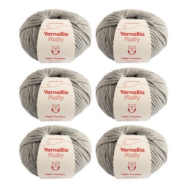 Fluffy Yarn Chunky Weight 6-Pack - Composed of Wool and Acrylic | Ultra-Soft Yarn Spun for Knitting & Crocheting for Sweaters, Blankets & Accessories | 100g/109 yd Each | Light Feather