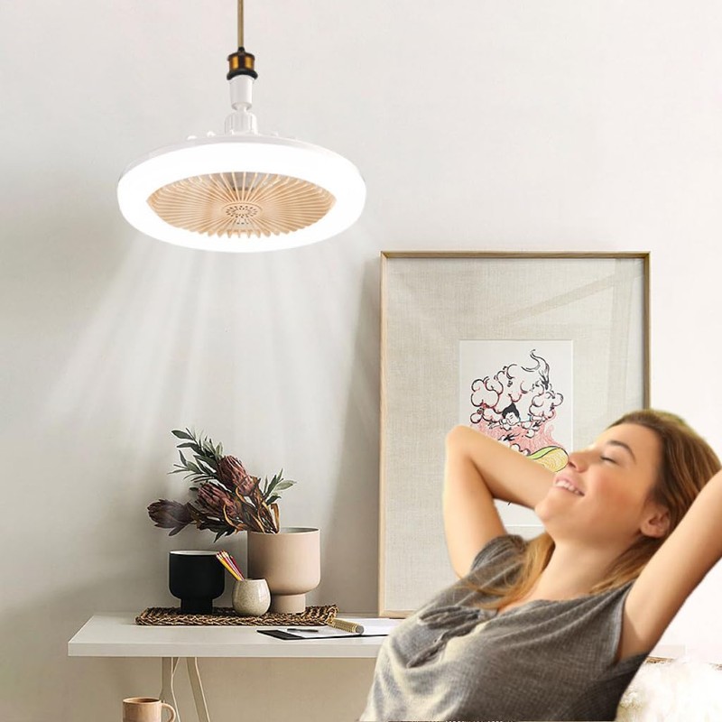 WOTOFULIN Socket Fan Light 10 Inches Socket Fan Ceiling Fan