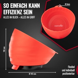 Poppstar 2 Magnetische Werkzeugschalen mit hohem Rand, rund Ø 14,5 cm), Material: Kunststoff, rot