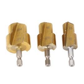 Juego de Brocas Escariadoras para Tuberías de PVC, Kit de Broca Escalonada de Acero con Alto Contenido de Carbono de 19 Mm, 24 Mm y 31 Mm para PPR, Tuberías de PVC, con Expansor