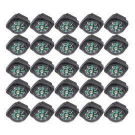 KIMISS 25Pcs Pack Black Survival, Compass Umbrella Rope Accessories Compass Navigation Buckles Bracelet Paracord Outdoor Tool