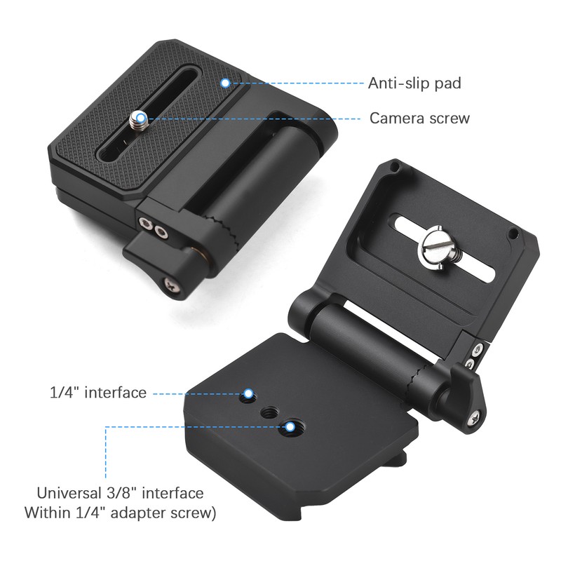 Foldable L-shaped Quick Release Plate Camera L Bracket Aluminum Alloy