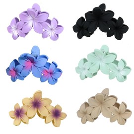 6PCS Flower Hair Claw Clips, Non-Slip Matte Hair Clips for Women, Durable and Stylish Claw Clips for All Hair Types