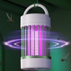 PestMentor Bug Zapper Out Mosquito Zapper Rechargeable Indoor - Portable Electric Mosquitoes and Flying Insect Trap Light | High Powered Wireless Killer Lamp | Must Haves for Kitchen, Camping, Room, Home