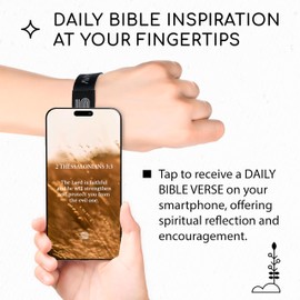 Daily Bible Verse Bracelet - Scan Phone, Christian Gifts For Men, Women, God Is Greater Than The Highs And Lows Scripture Bracelets For Prayer, Wearable Jesus Faith Devotional God Band (God's Greater)