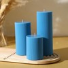 Conelist Ribbed Pillar Candles Set of 3, Width 3" High