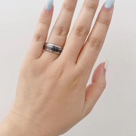 Piano Keys Anxiety Ring for Women Girls Men Stainless Steel Relief Fidget Ring Spinner Ring Statement Rings Finger Band Christmas Jewelry Gifts (11)