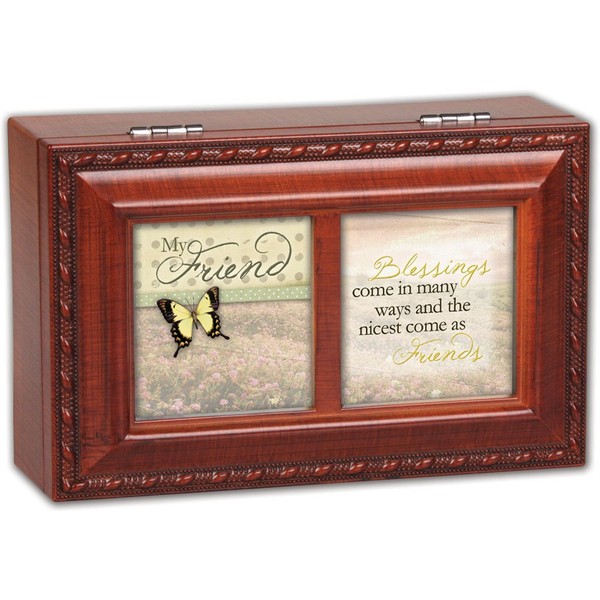 Cottage Garden My Friend Blessings Woodgrain Petite Music Box/Jewelry Box Plays That�S What Friends are for