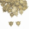 lulucross 50pcs Small Saint Benedict Round Center Medal Catholic Religious