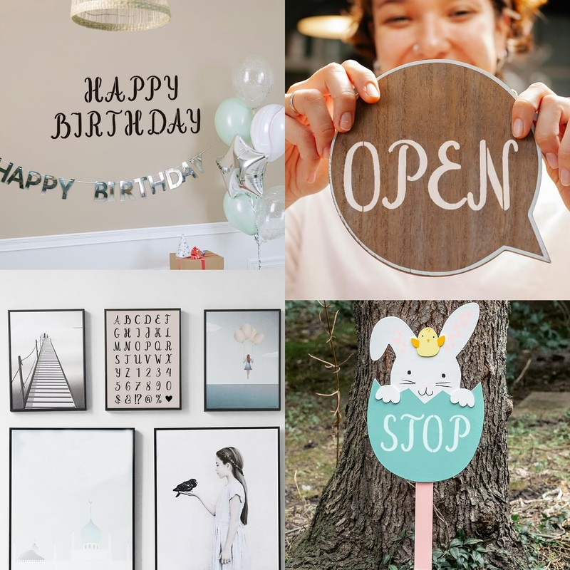 4 Inch Letter Stencils, 42 Pieces, Reusable Letter and Number