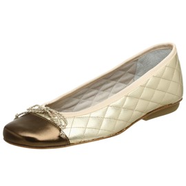 French Sole FS/NY Women's Passport Flat,Pewter/Gold,5 M