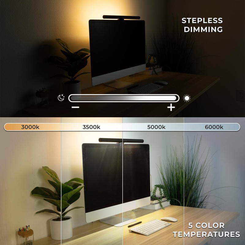 Mount-It! Monitor Light Bar, USB-Powered LED Lamp with Stepless Dimming