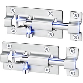 FATLODA 2 Pack Barrel Bolt Latch, 3 Inches Slide Latch Lock, Thickened Stainless Steel Sliding Locks for Door, Brushed Finish Sliding Bolt Lock Latches with 12PCS Screws