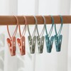 ULTECHNOVO 12Pcs Windproof Clothes Drying Clips with Plastic Rope Lightweight
