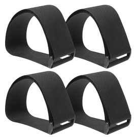 4 PCS Ellipse Leg Exerciser Machine Pedal Straps, Under Desk Elliptical Pedal Band for Seniors Black Non-Slip Durable Pedals Straps for Under Desk Elliptical Fitness Home Sports Accessories