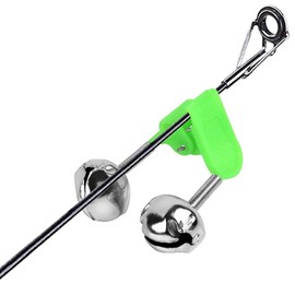Fishing Bell Fish Bait Alarm Fishing Tackle Bite Alarm Clamp Glowing Double Bells Rod Clip Tip Fishing Bells Night Ground Fishing Accessories Loud Sound Bite Fishing Rods for Sea Fishing, Pack of 20