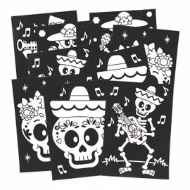 Baker Ross FE729 Day of the Dead Colour In Picture Decorations - Pack of 10, Felt Craft Pictures, Make Your Own Picture Decoration, Craft Set for Children to Decorate and Display,Black