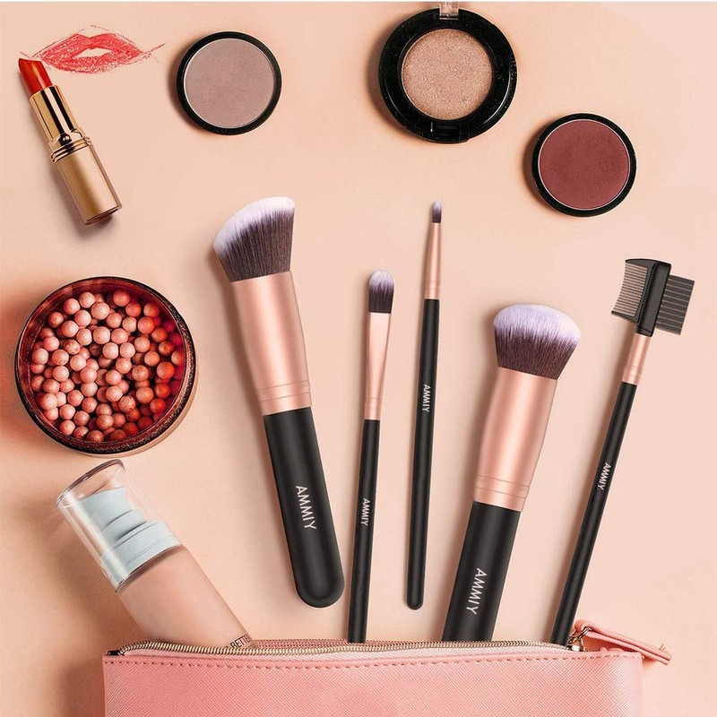 Makeup Brushes Set 18 Pieces Rose Gold Synthetic High Quality