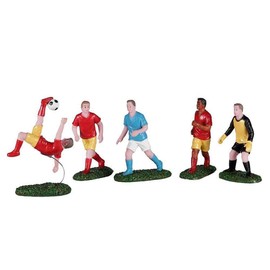 Lemax Juego de 5 piezas para niños jugando al fútbol