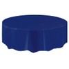 True Navy Blue Solid Round Plastic Table Cover (84") 1