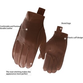 Harssidanzar Vintage Leather Motorcycle Gloves Biker Gloves for Men Racing Glove Riding Gloves Unlined GM039US,Light Brown,Size XL