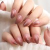 30 Pcs Pink Brown Ombre Press on Nails Short Almond