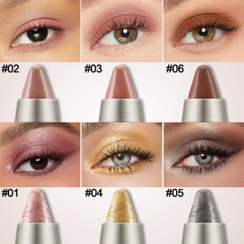 GEUUFEA Cream Eyeshadow Makeup Pen, Professional Waterproof Eyeshadow Stick, High Pigment Eyeshadow Pencil, Matte & Shimmer