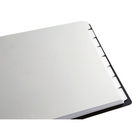 Ruby Paulina 11x17 Binder Dividers with Tabs - 8pc White 8 Tabbed Inserts with 3 Punched Holes. Folder Index Dividers for Large Format Tabloid, Ledger Documents. Landscape, Horizontal Orientation