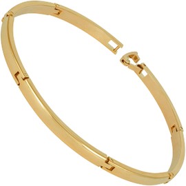 LIFETIME JEWELRY Designer Solid Bar Link Bracelets for Women and Men 24k Gold Plated (8, 4.5mm)