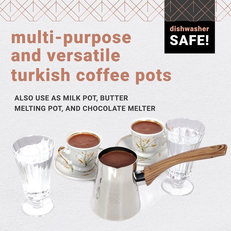 Serenk Turkish Coffee Pot Cezve, Milk Warmer, Ibrik Briki Greek
