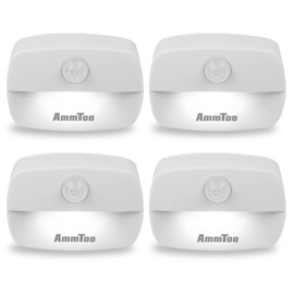 Night Light with Motion Sensor, [Pack of 4] LED Motion Sensor Indoor, Stick-On Night Light, Cabinet Lighting, Auto On/Off Children's Sensor Light for Stairs, Children's Room, Bedroom, Kitchen, White