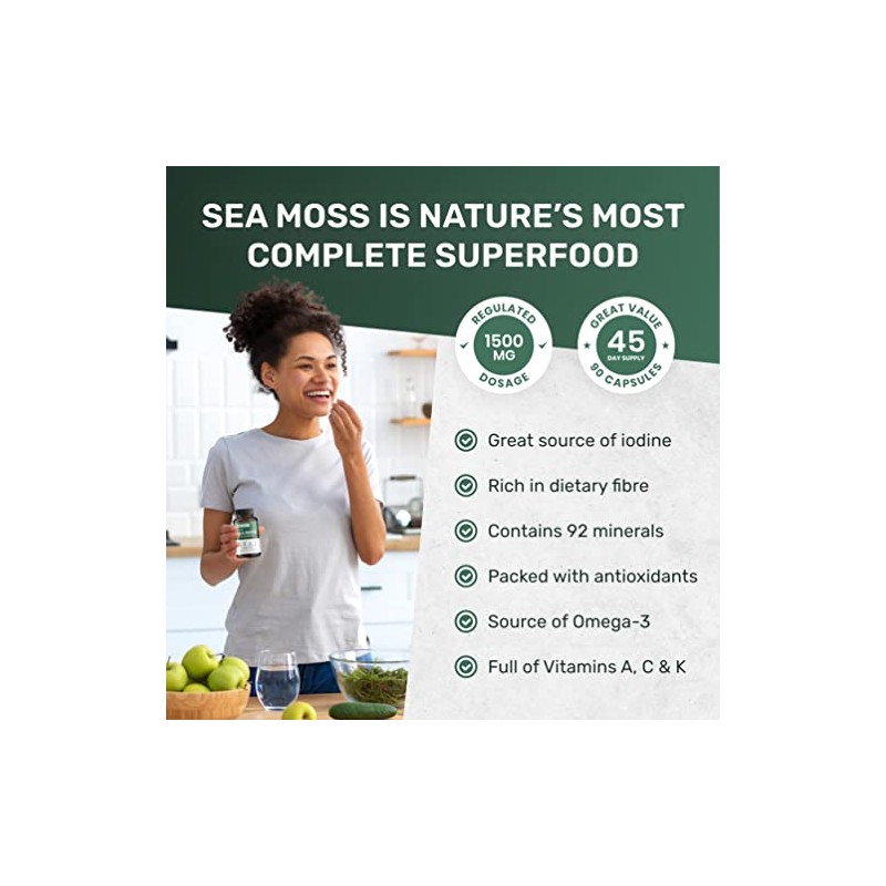 MarineOrganics Organic Sea Moss Capsules - 90 Irish Sea Moss
