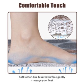 Square Shower Mat 60x60cm Non Slip Anti Mould Bath Mat for Inside Shower, Loofah Shower Mat for Inside Bath, Soft Massage Mat for Bathroom Wet Areas, Anti-Slip Bathtub Mat Washable Cuttable Quick Dry