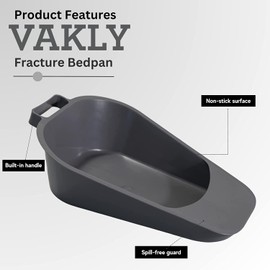 Fracture Bedpan - Portable Easy Clean Plastic Bed Pan - Female Urinal with Built-in Handle for Easier Placement and Removal and Spill-Free Guard for Bed-Bound/Bedridden Patient for Women and Men (5)