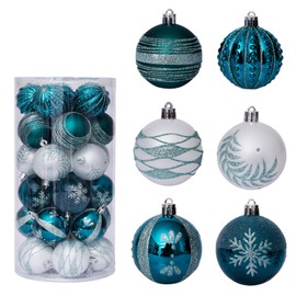 Haundry 30 Pcs Christmas Balls Ornaments for Xmas Christmas Tree - Shatterproof Christmas Tree Decorations Hanging Ball for Holiday Wedding Party Decoration Party Favors, 2.36"/6CM, Green