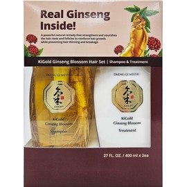 Daeng Gi Meo Ri - Ki Gold Ginseng Blossom Hair Set, Shampoo 13.5FL OZ/400ml and Treatment 13.5FL OZ/400ml