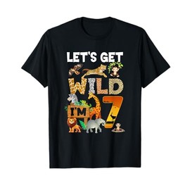7 Year Old Zoo Birthday Safari Jungle Animal 7Th Bday T-Shirt